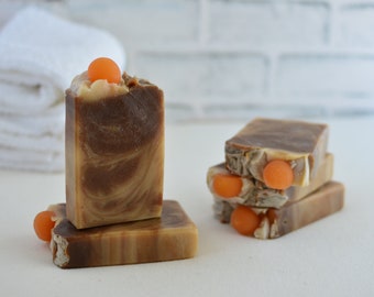 Pumpkin Spice Bar Handmade Soap, Halloween gifts, party favors, fall soap, gifts, holiday gifts, pumpkin & buttermilk soap