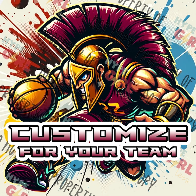 Spartans Basketball Mascot PNG, Digital File. Spartan Logo. Customize