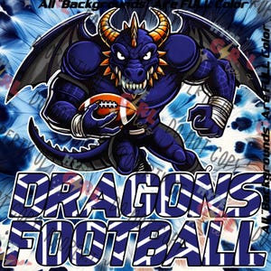 Dragons Football design PNG Digital File. Navy & Black Variation. Other Colors Available for instant download Or contact 4 YOUR teams clrs