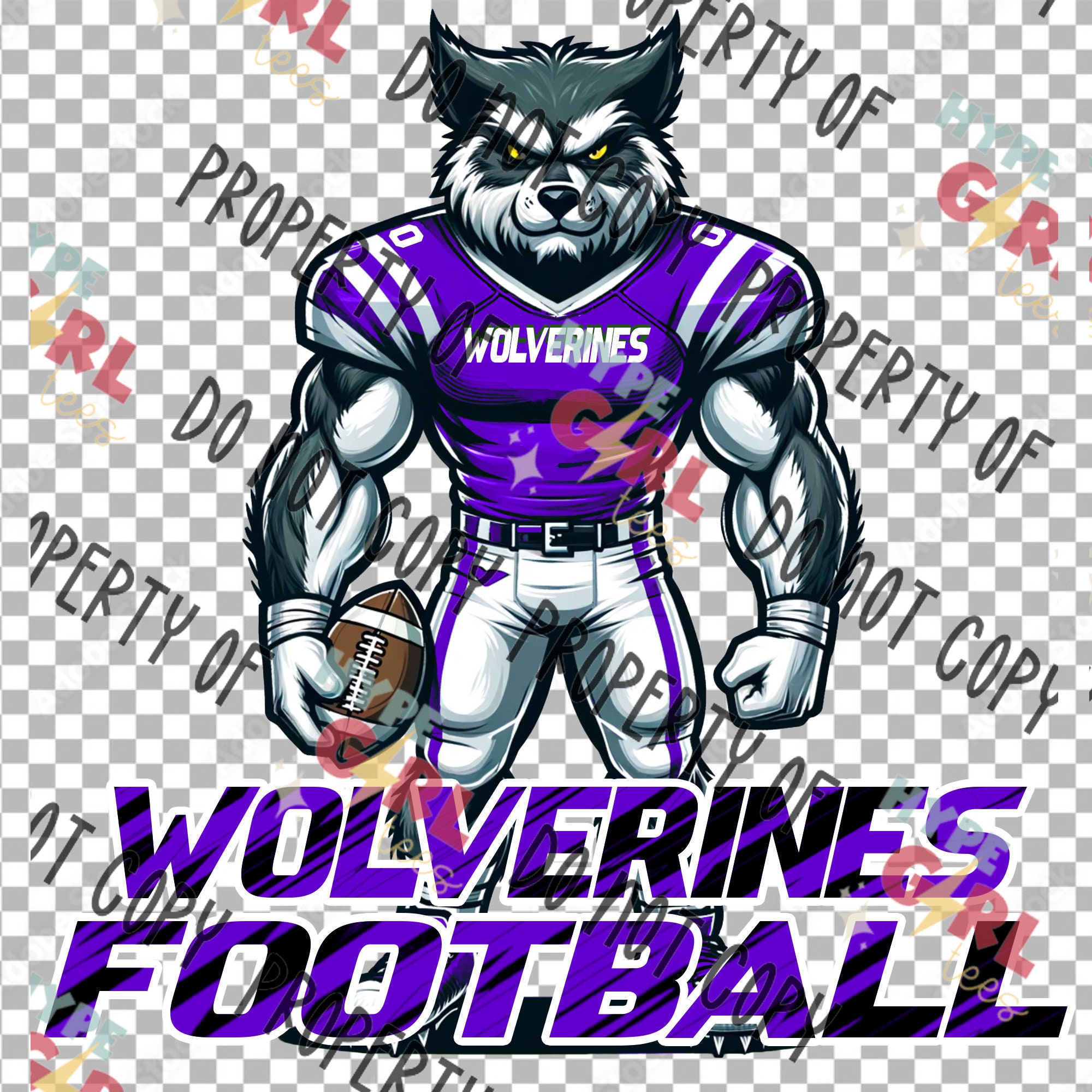 Wolverine Football PNG Digital File. Purple & White Variation. Other ...
