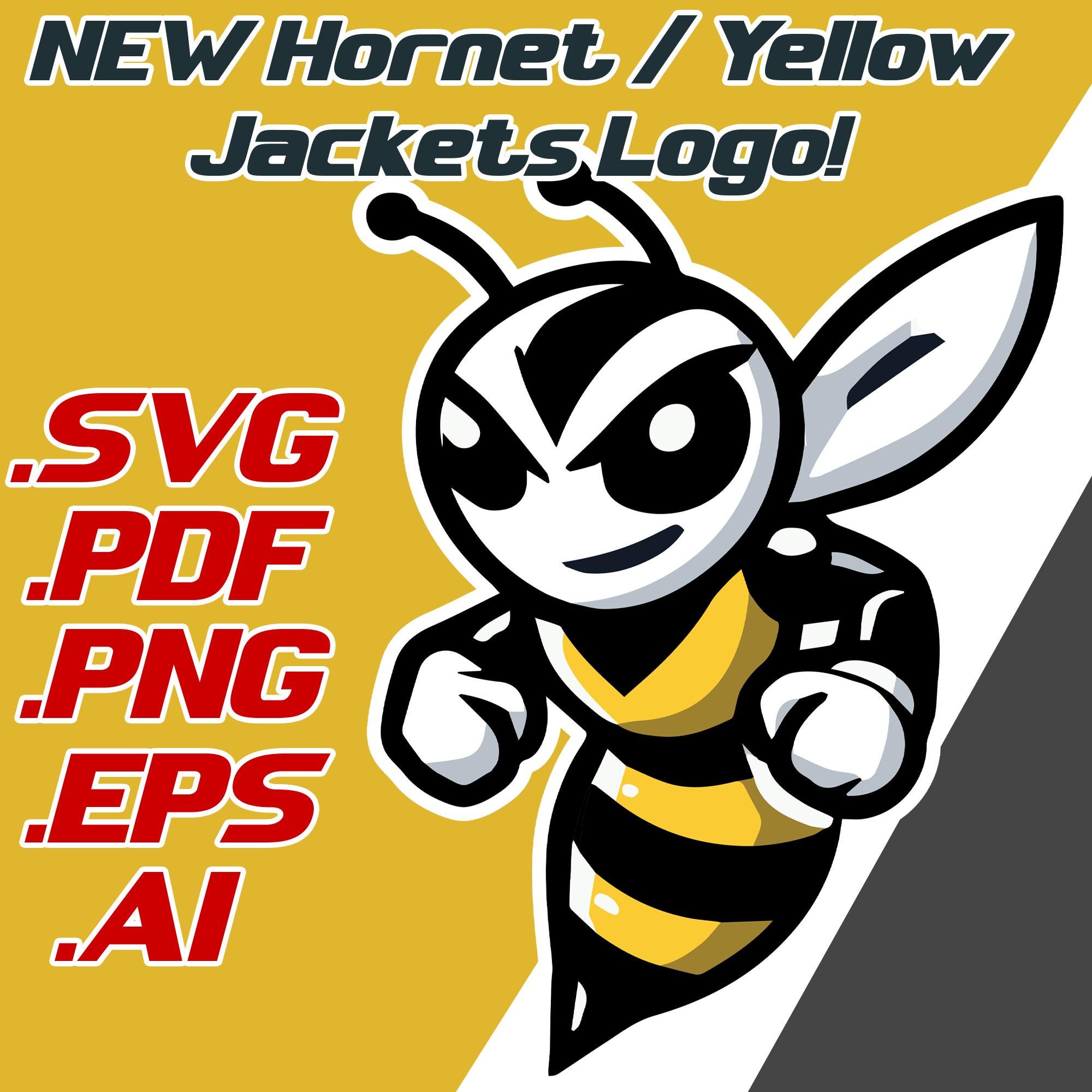 NEW Hornets / Yellowjackets Logo SVG + PNG, Instant Download. Edit