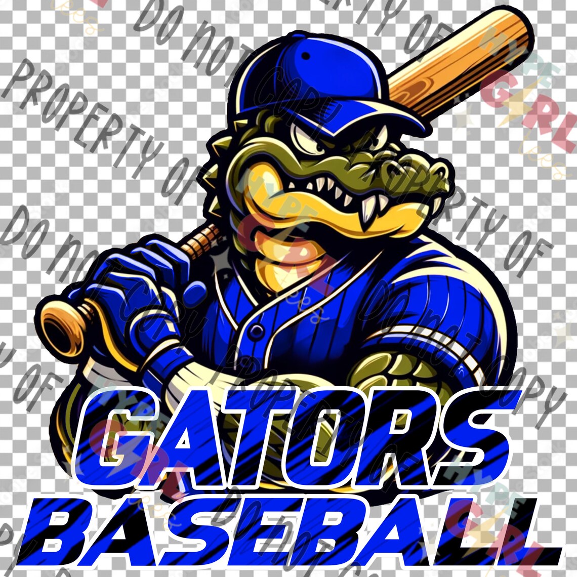 Gators Baseball / Softball Mascot PNG Digital File. Blue & White ...