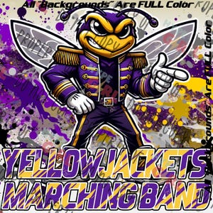 Yellowjackets / Hornets Marching Band design PNG Digital File. Purple & Gold Version. OTHER Colors available! C our store or contact us 4 UR