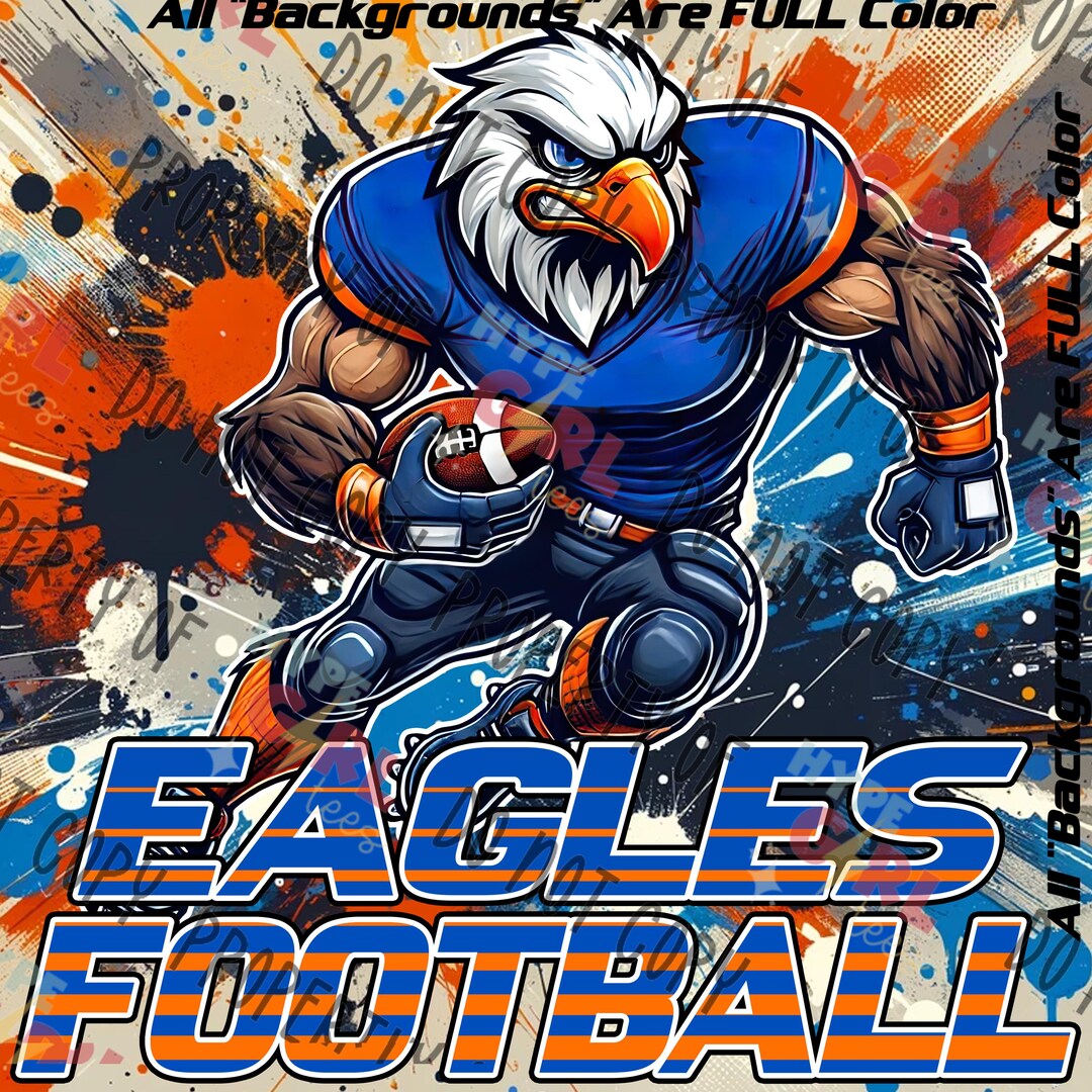 Eagles Football PNG Digital File. Blue & Yellow Variation. Other Colors ...