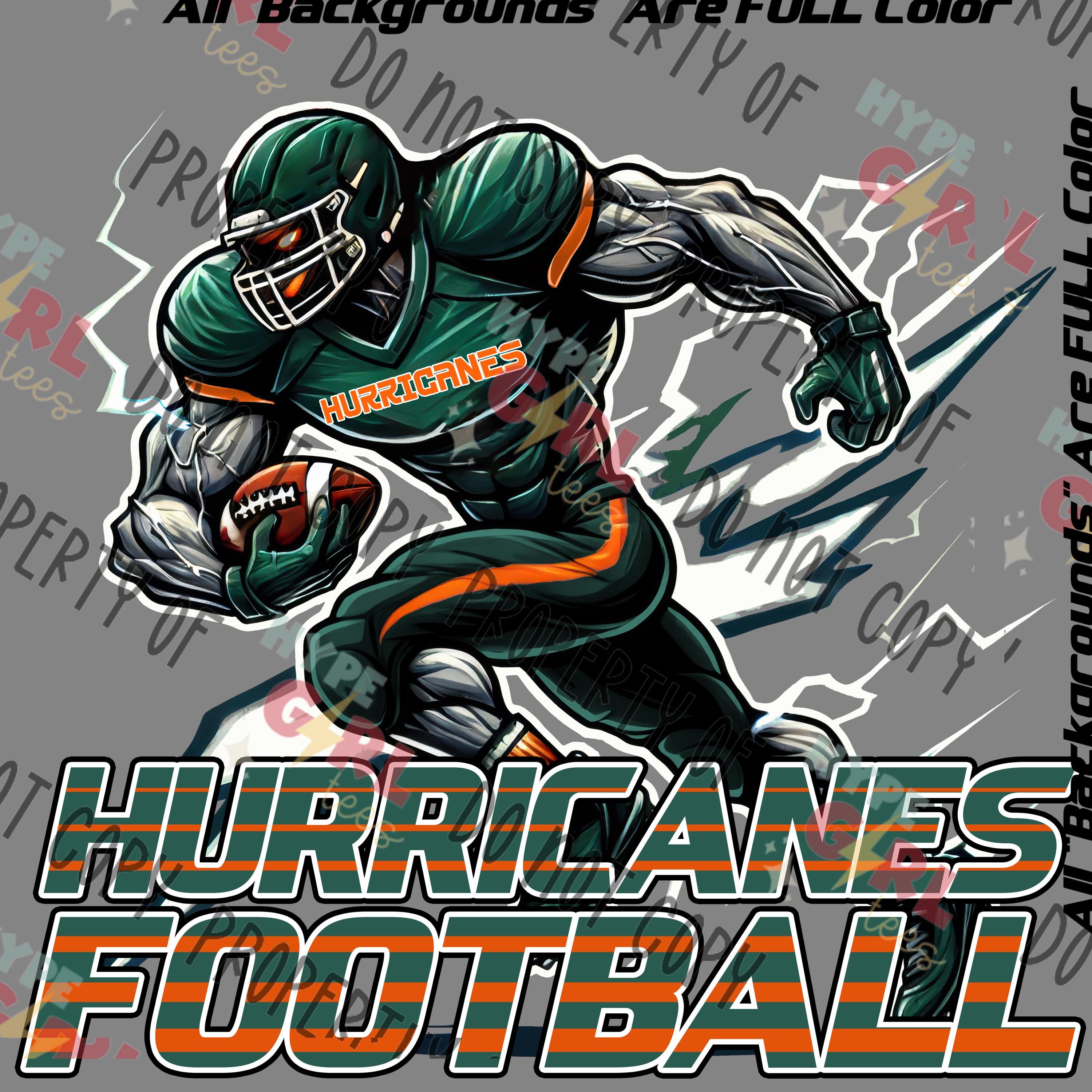 Arquivo Digital PNG de Futebol Hurricanes. Variação Verde e Laranja. Outras Cores Disponíveis para download instantâneo! Ou entre em contato conosco para SEUS colegas de equipe