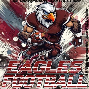Eagles Football PNG Digital File. Maroon & White Variation. Other