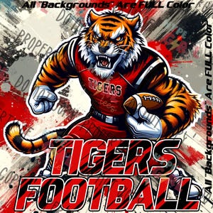 Tigers Football PNG Digital File. Red & Black Variation. Other Colors Available for instant download! Or contact for YOUR teams colors