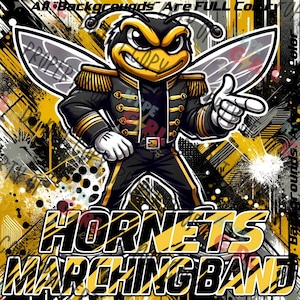 Yellowjackets / Hornets Marching Band design PNG Digital File. Black & Gold Version. OTHER Colors available! C our store or contact us 4 UR