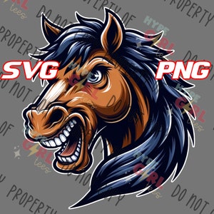Mustang / Stallion / Horse Head SVG + PNG, Digital File. Horse Logo instant download. See our store for TONS more designs & head logos