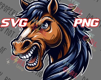 Mustang / Stallion / Horse Head SVG + PNG, Digital File. Horse Logo instant download. See our store for TONS more designs & head logos