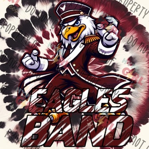 Eagles Marching Band Mascot PNG Digital File. Maroon & White Variant. OTHER Colors available! See our Store or contact us 4 this design in