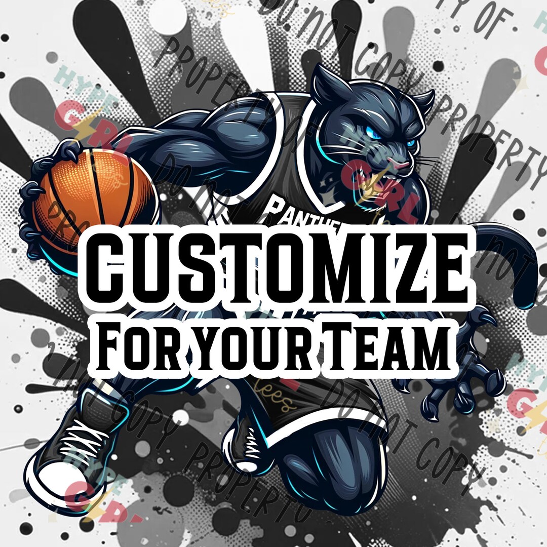 Panther Basketball PNG Digital File. Black and White Variation. Other ...