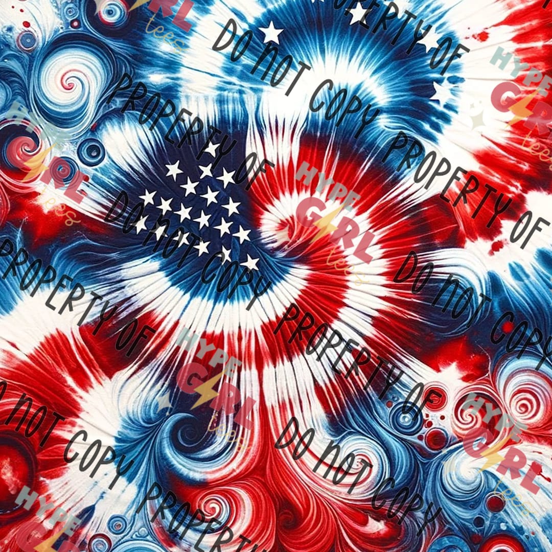 American Flag Tie Dye PNG Digital Files Instant Download. Digital Paper