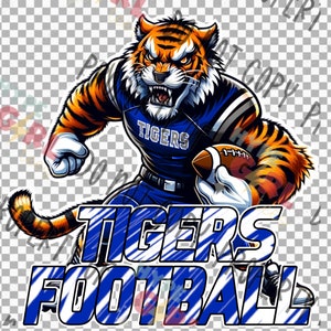 Tigers Football PNG Digital File. Blue & White Variation. Other Colors ...