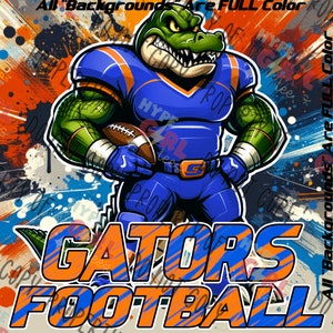 Gators Football design PNG Digital File. Blue & Orange Variant Other Colors available! See our Store or contact us for YOUR Color