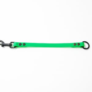 O-Ring Dog Training Tab and Leash Extender: 1/2&quot; Waterproof Biothane with Black Hardware, Custom Length and Color