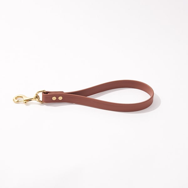 Open Loop Dog Training Tab: 3/4" Waterproof Biothane with Natural Brass Hardware, Custom Length and Color