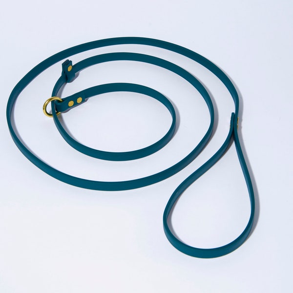 Adjustable 6 Foot Slip Leash: 1/2" Waterproof Biothane with Custom Colors and Hardware