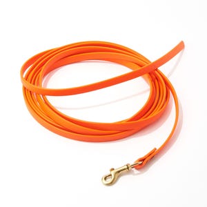 1/2" Waterproof Long Line: Biothane Tracking Drag Leash with Solid Brass Hardware and Custom Colors