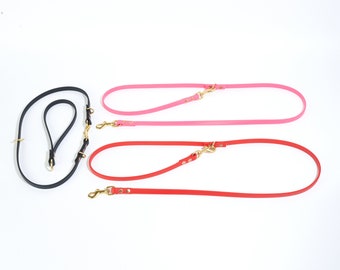 1/2" Double Dog Leash: 4-in-1 Waterproof dog coupler and hands-free walking leash