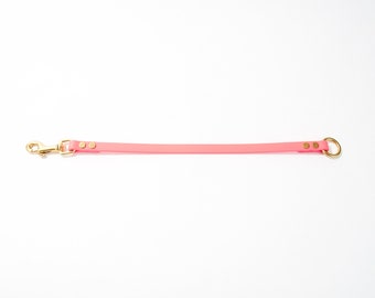 O-Ring Dog Training Tab and Leash Extender: 1/2" Waterproof Biothane with Natural Brass Hardware, Custom Length and Color