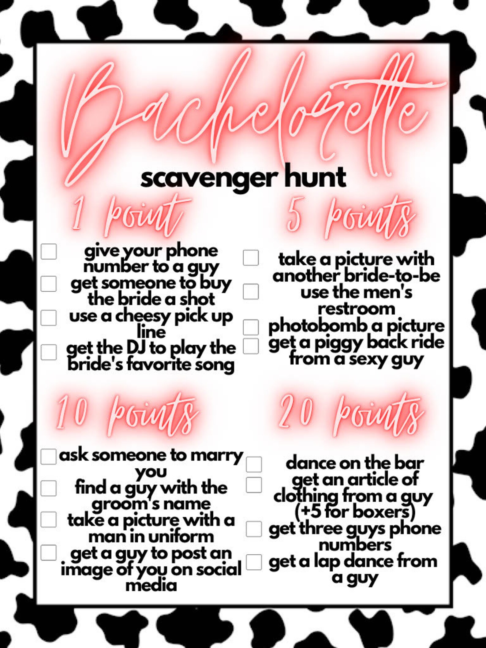 Bachelorette Party Scavenger Hunt - Etsy