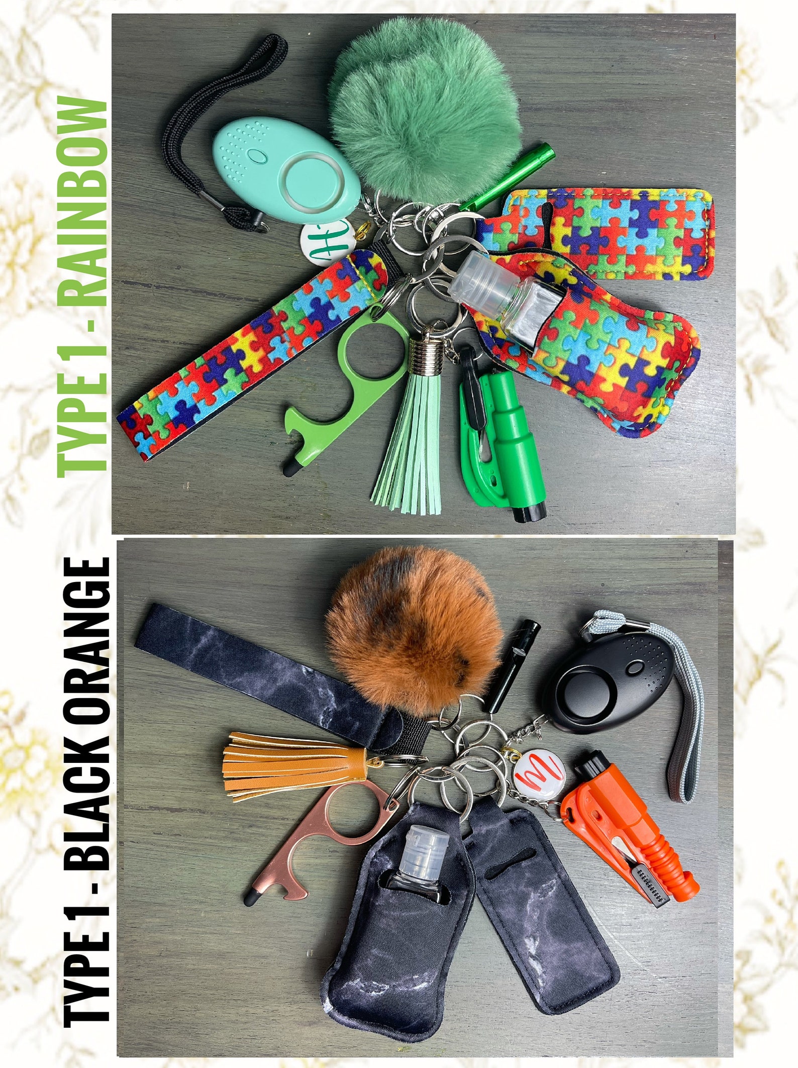 11 Piece Safety Keychain Utility Keychain Protection Etsy