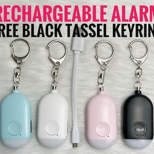 RECHARGEABLE Personal Safety Alarm Protection Keychain, Safety Keychain
