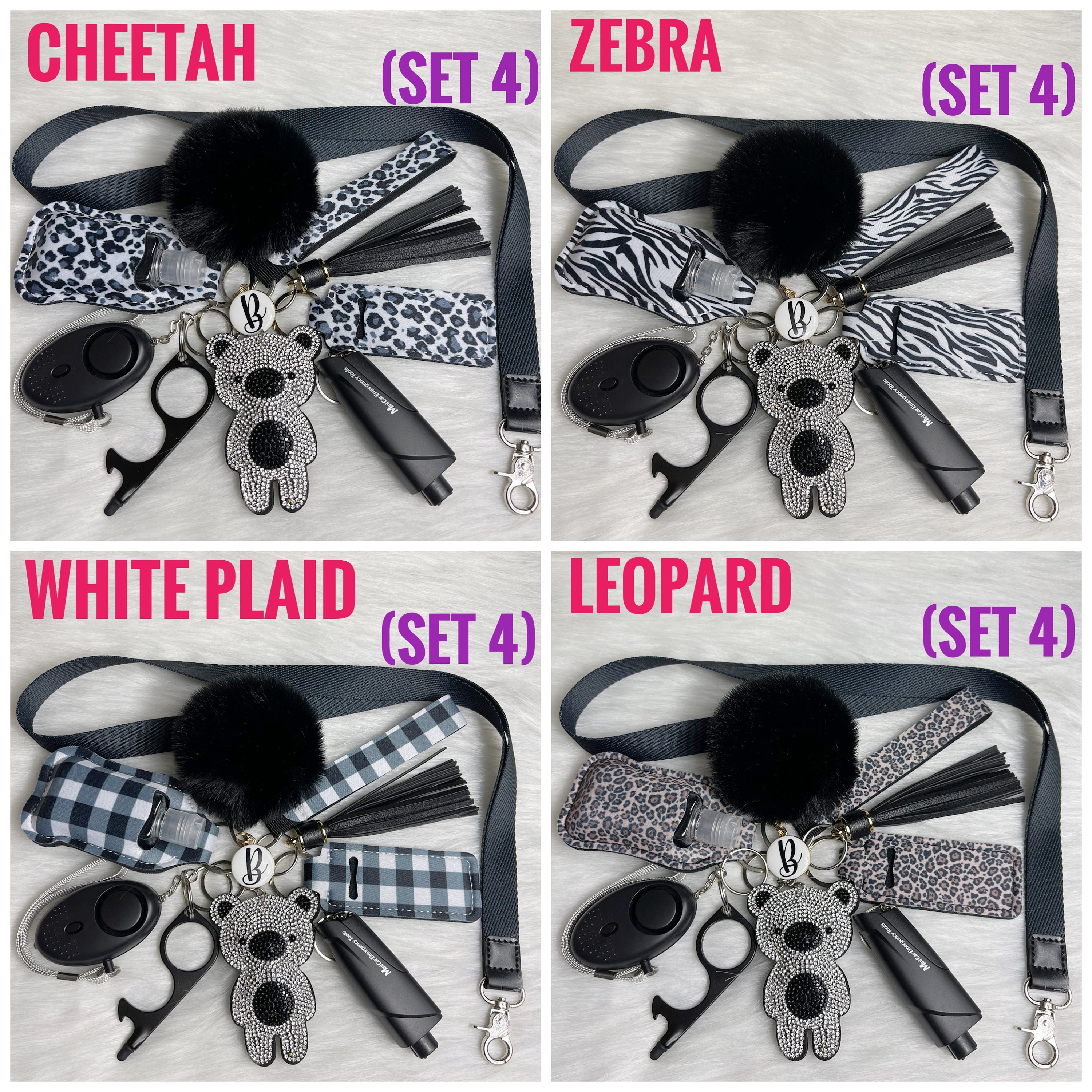 SAFETY KEYCHAIN SET Alarm Keychains Protection Keychain Etsy