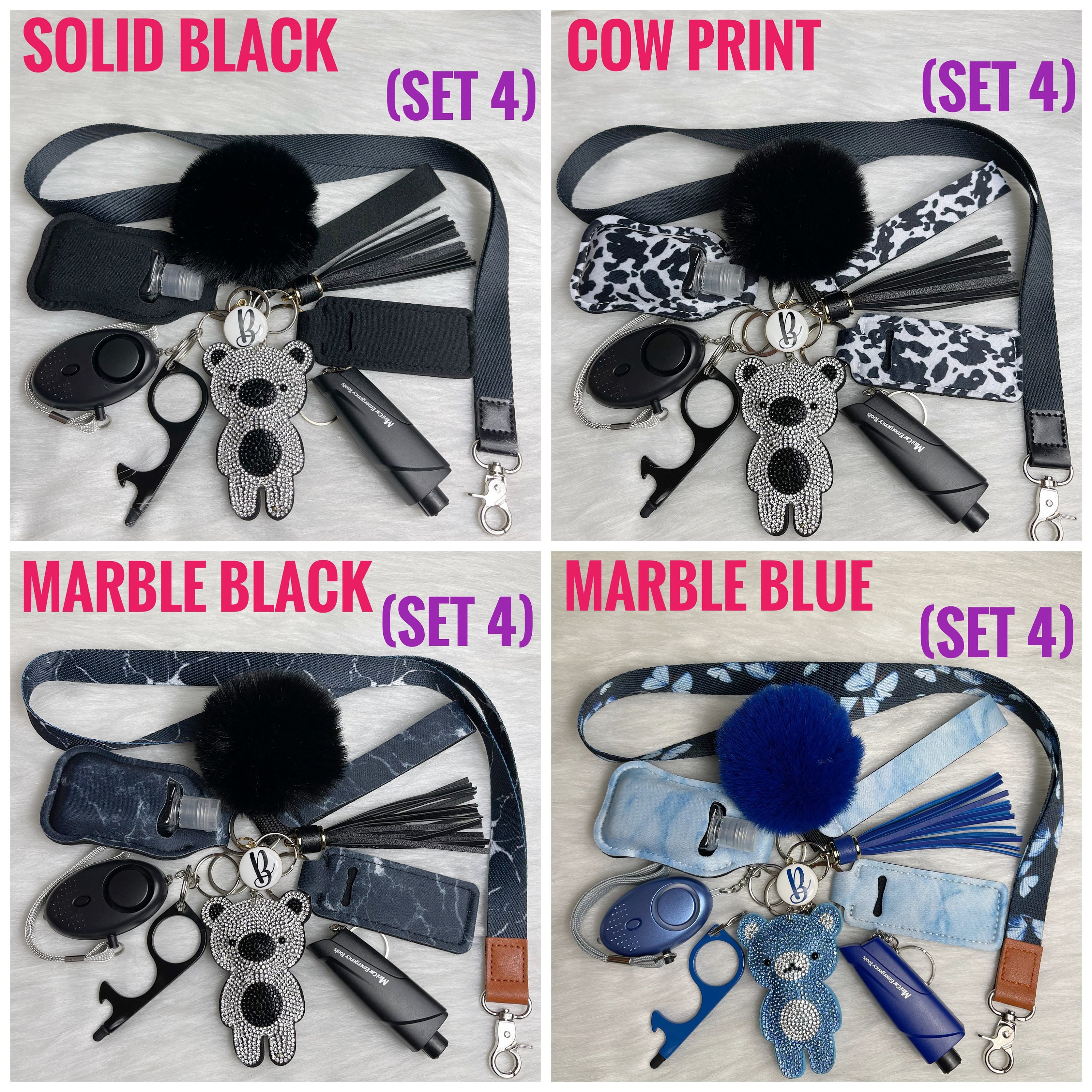 SAFETY KEYCHAIN SET Alarm Keychains Protection Keychain Etsy