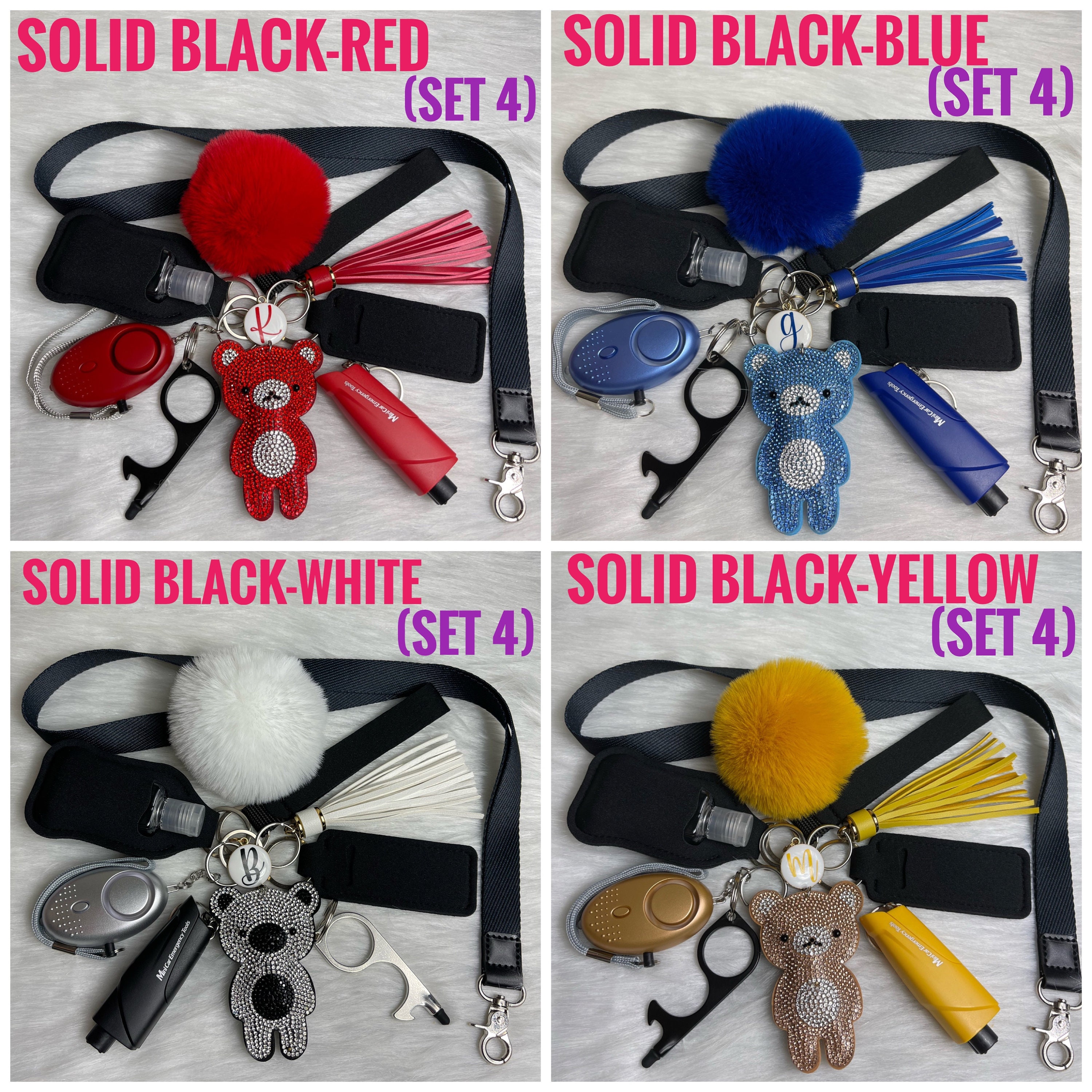 SAFETY KEYCHAIN SET Alarm Keychains Protection Keychain Etsy