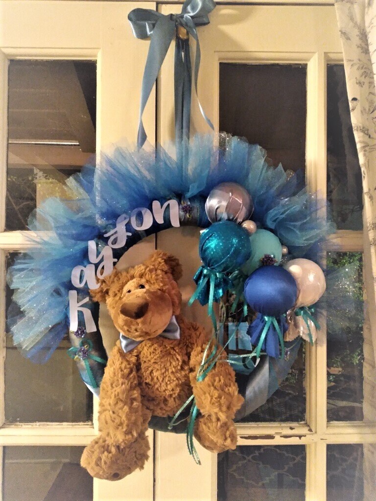 Baby Boy Wreath Newborn wreaths Baby Shower Blue Wreath Etsy