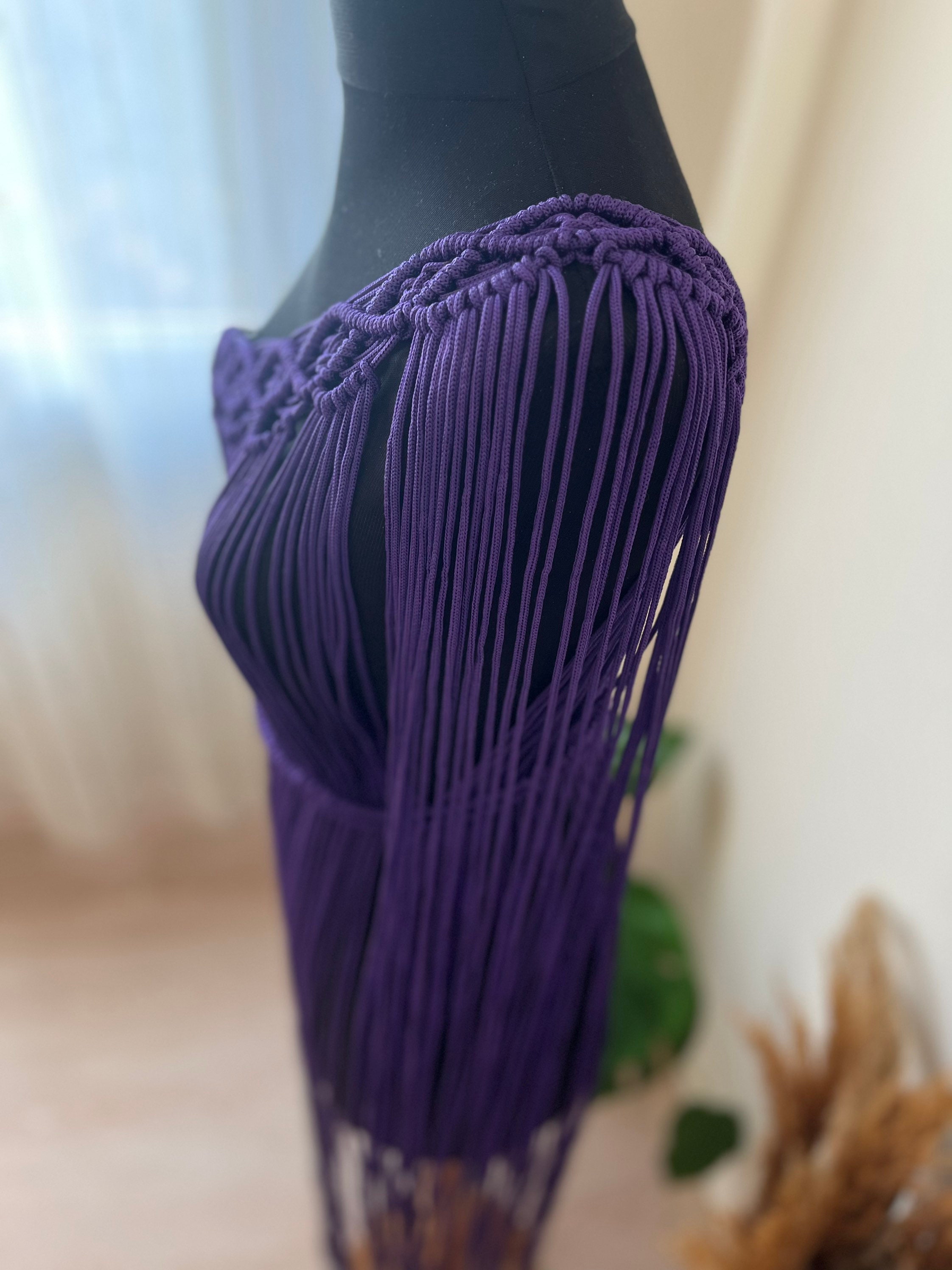 Macrame Dress Macrame Clothing Hand Knit Costume Etsy