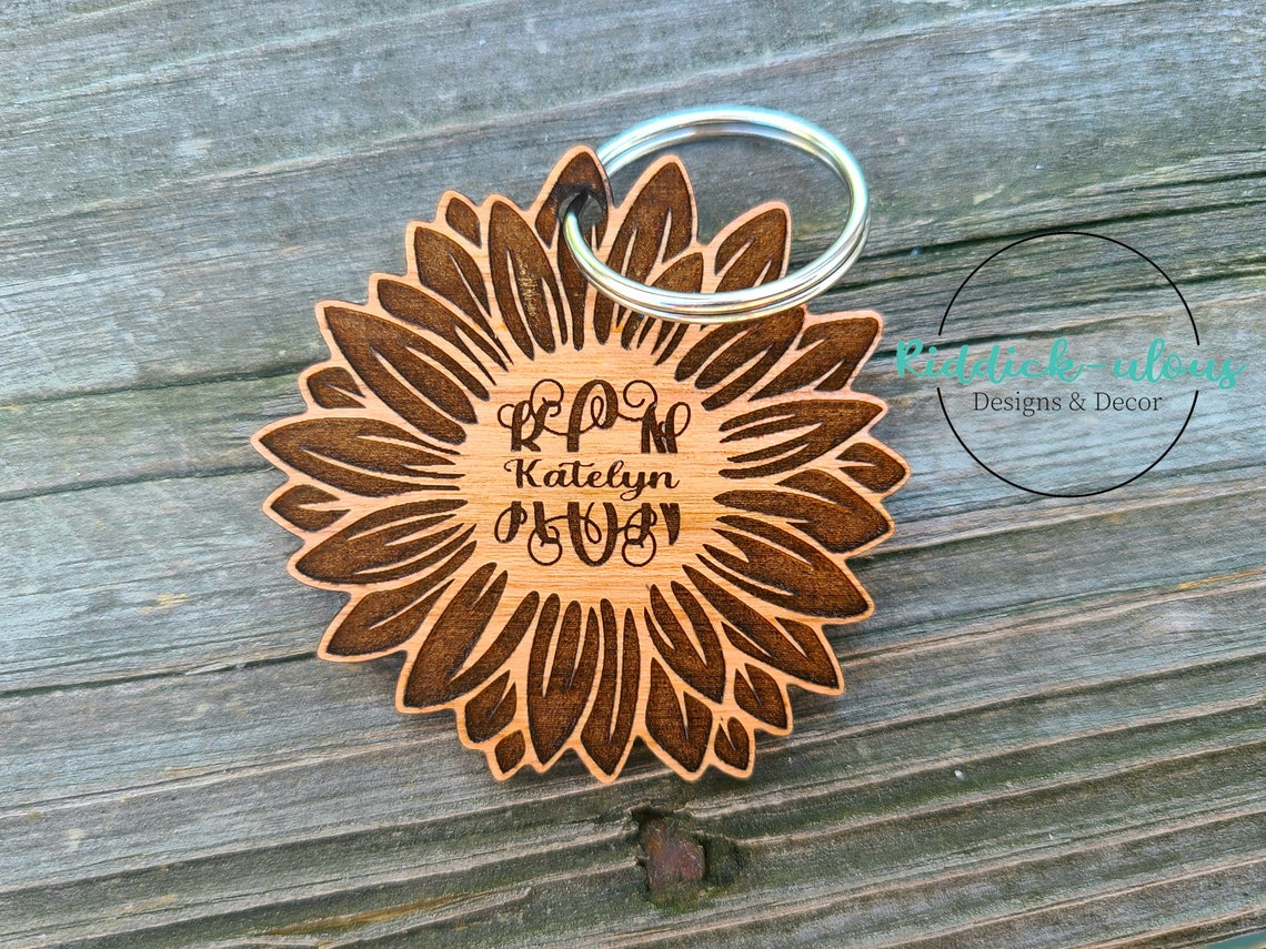 Sunflower Keychain SVG File Not a Finished Product - Etsy