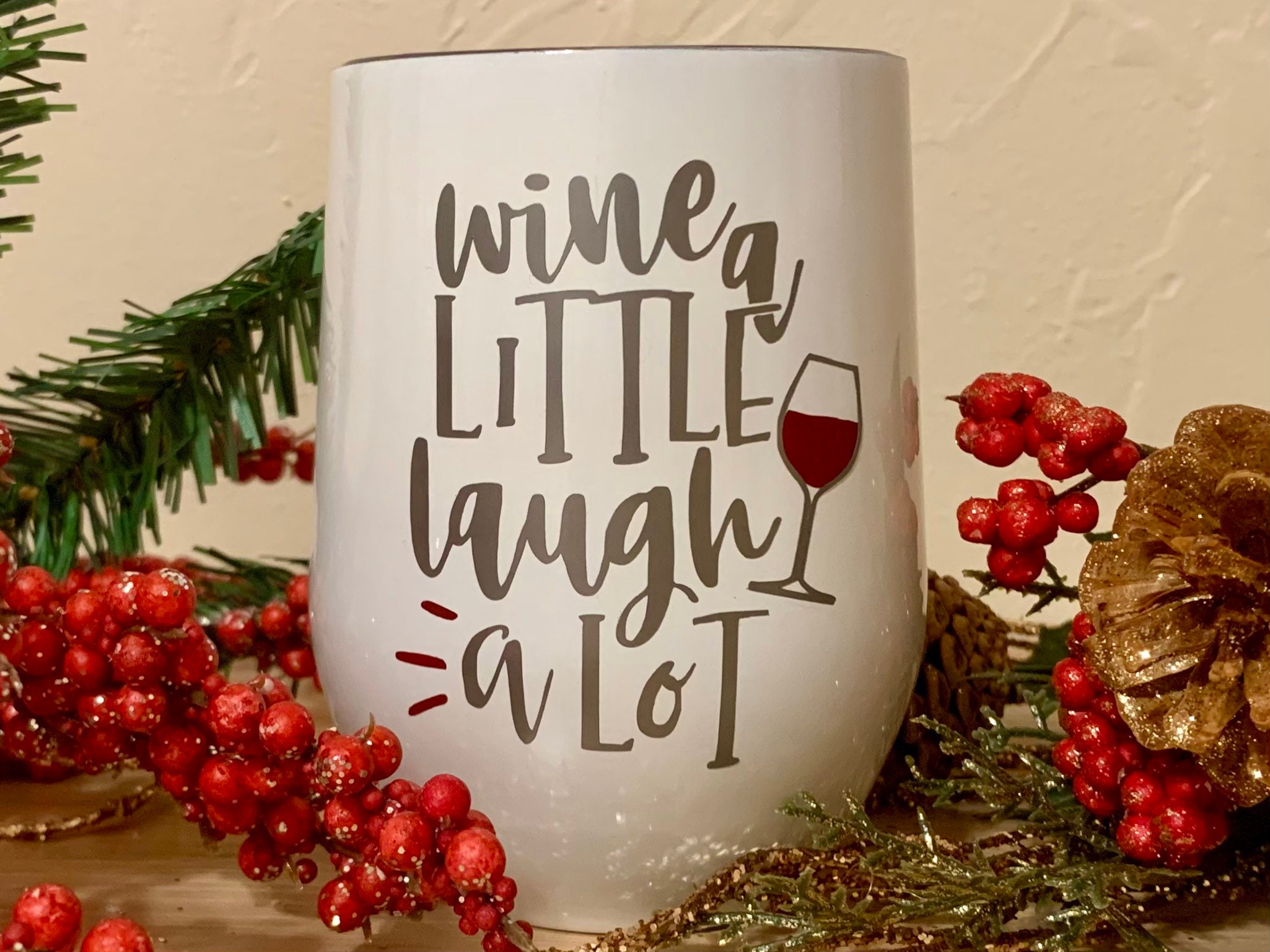 12 Oz White Stainless Steel Wine Tumbler wine a Little 