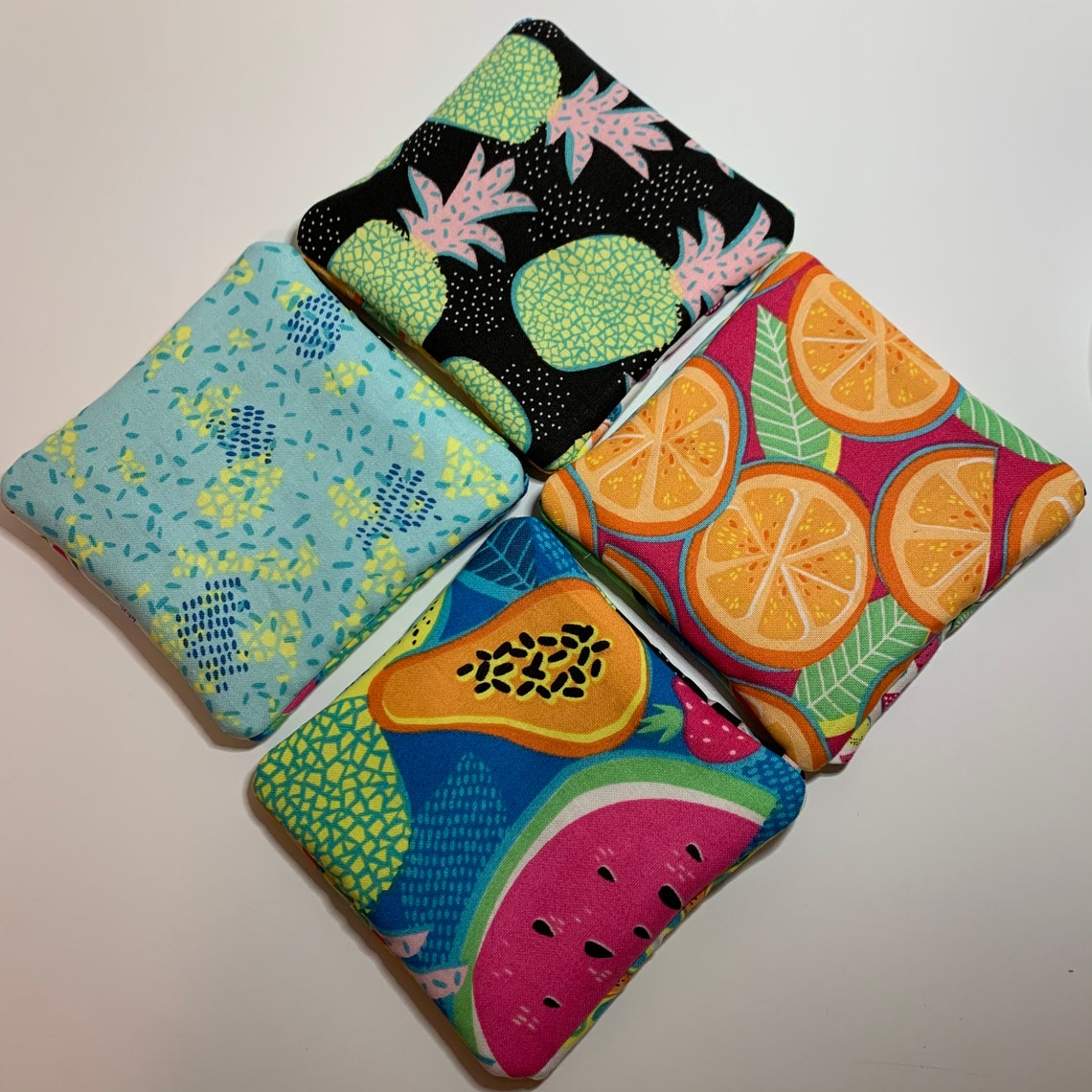 Set of 4 Handmade Fabric Coasters Etsy