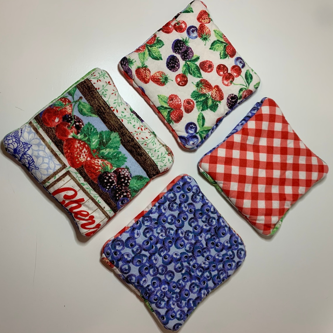 Set of 4 Handmade Fabric Coasters Etsy