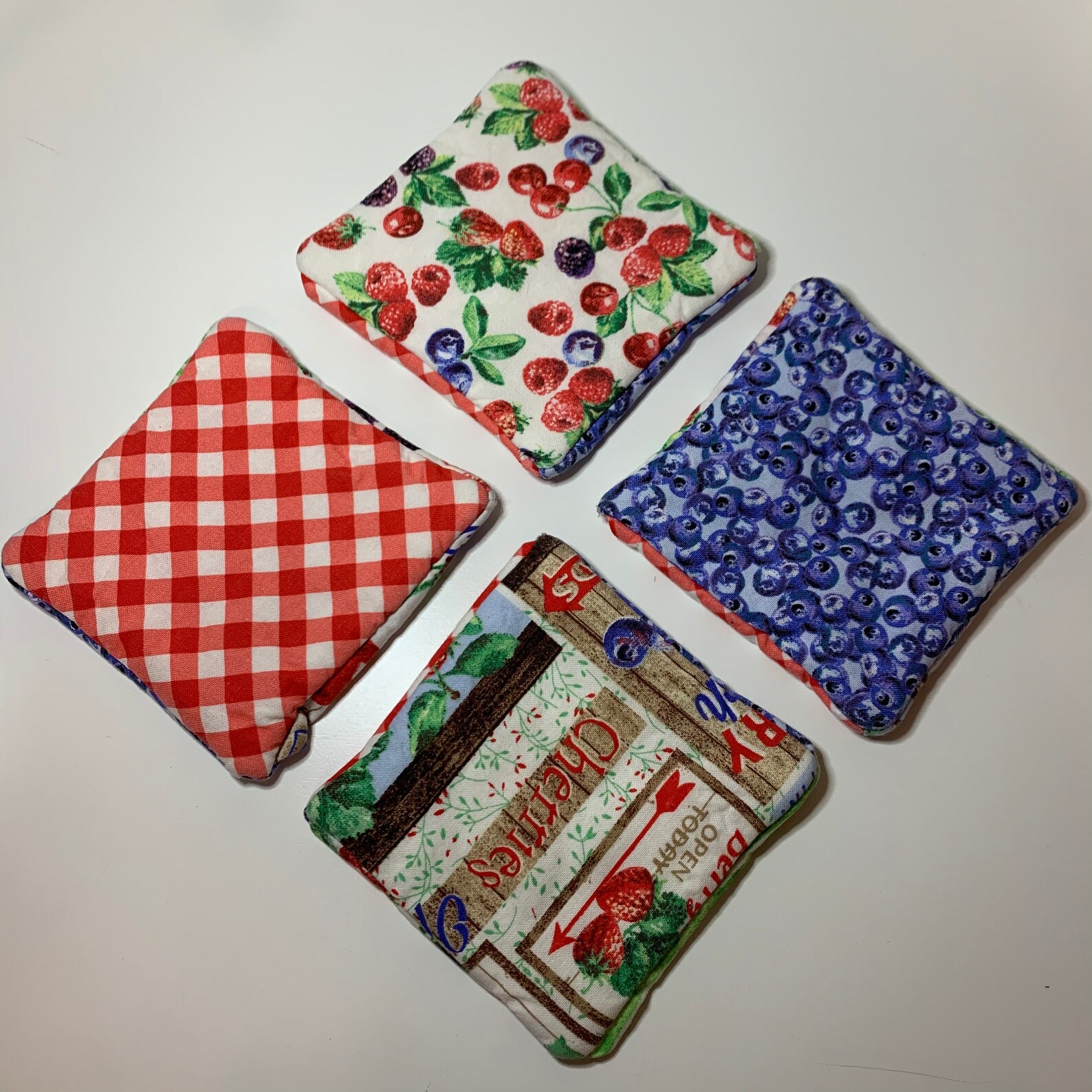 Set of 4 Handmade Fabric Coasters Etsy