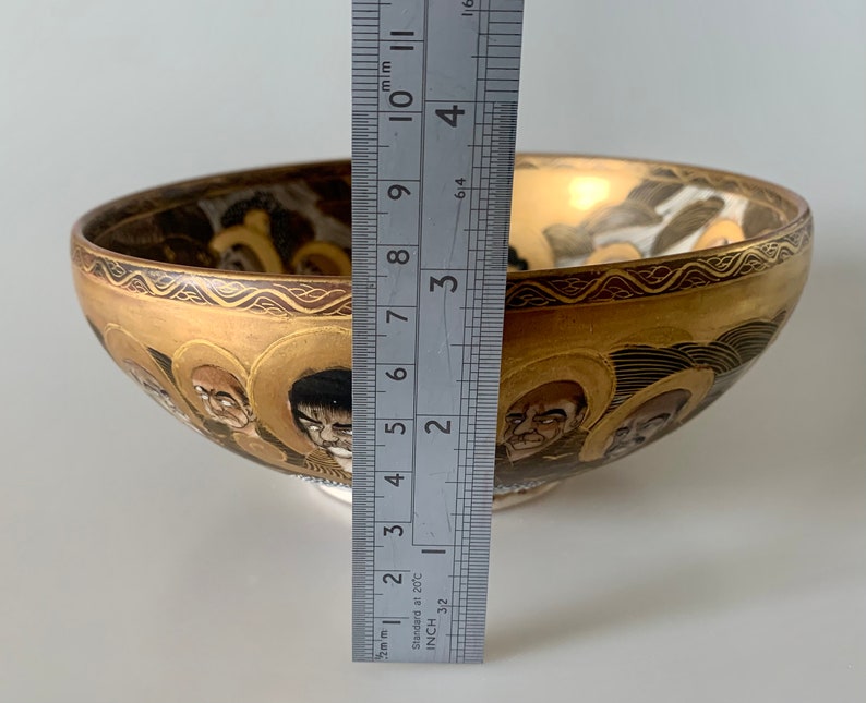 Antique Satsuma Japanese Bowl 1000 Faces the Immortals Etsy