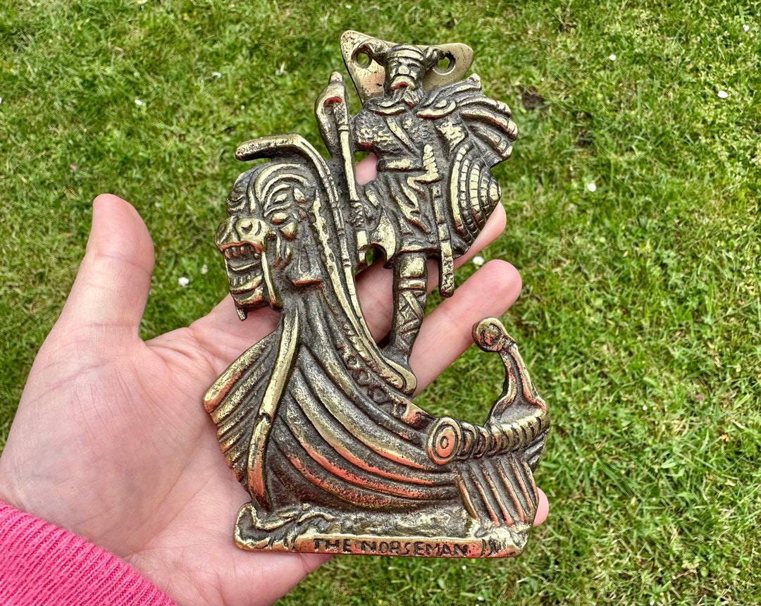 Rare Vintage Brass Viking the Norseman Extra Large Front Door Etsy