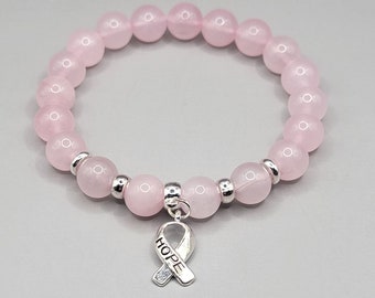 Breast Cancer Awareness Bracelet | Rose quartz bracelet | Healing bracelet | Cancer bracelet | Pink bracelet | Rose quartz | Breast cancer