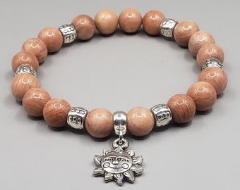 Pulsera de piedra solar / Piedra solar / Piedra preciosa / Pulsera de sol / Piedra solar natural / Amuleto de sol / Pulsera de mujer / Regalo para madre / Regalo para mamá