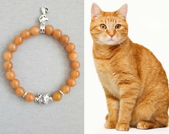 レッドタイガーアイの猫好きのためのブレスレット - Etsy 日本