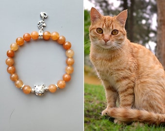 Orange Tabby Cat Bracelet | Cat Bracelet | Cat lover gift | Cat memorial bracelet | Pet Bracelet | Cat charm | Cat jewelry | Ginger cat