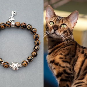 Armband Bengaalse kat | Armband katten | Cadeau kattenliefhebber | Gedenkarmband katten | Huisdierarmband | Kattenbedelarmband | Kattensieraden | Bengaalse kat