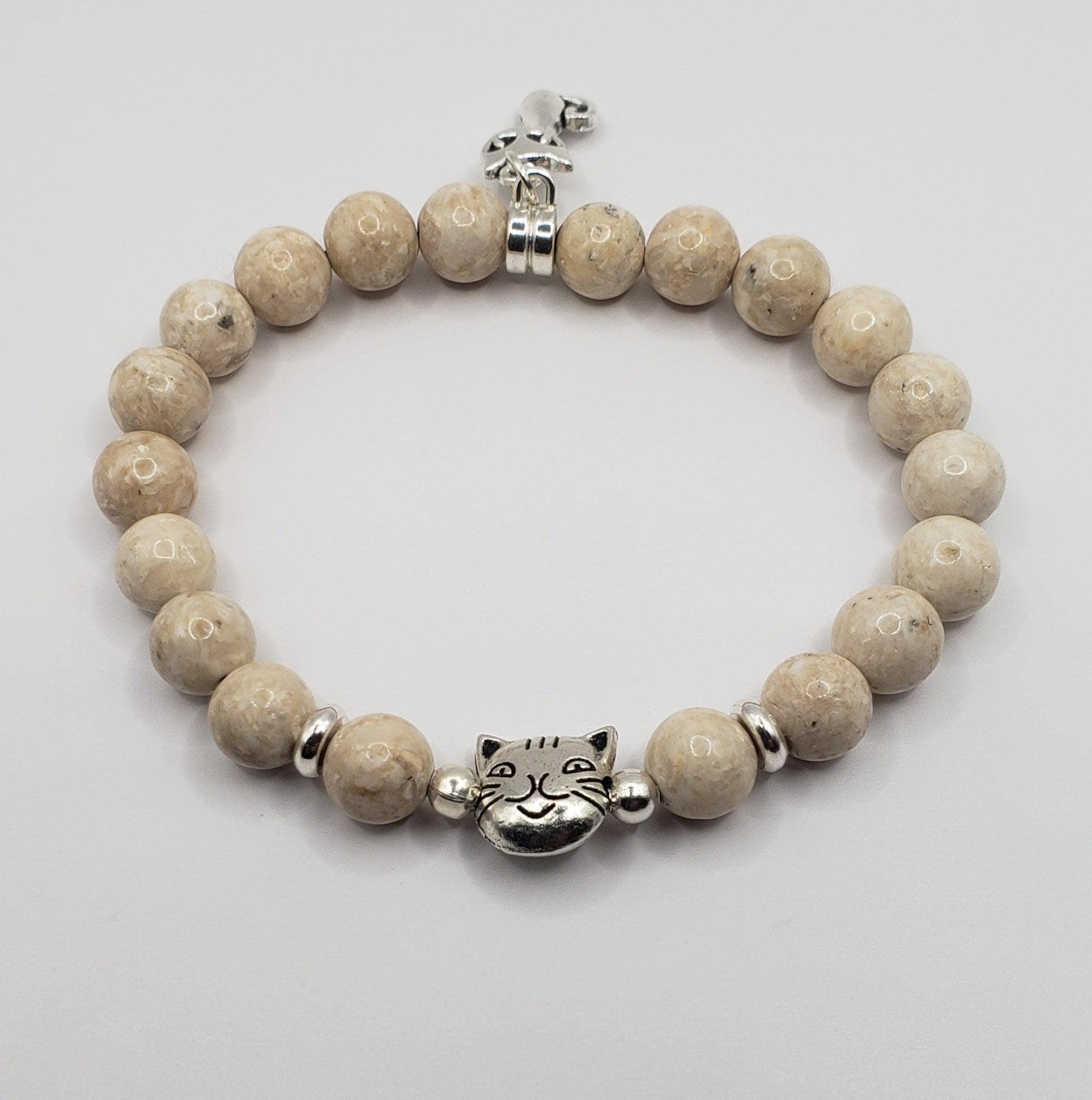 October Birthstone Bracelet Personalized Cat Silhouette Necklace With Birthstone, Minimalist Sterling Silver Pet Jewelry Italian Charm Bracelet Gold