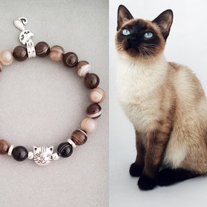 Chocolate Siamese Cat Bracelet Cat Bracelets Kitty Bracelets Animal ...