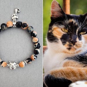 Calico Cat Bracelet | Cat Bracelet | Cat lover gift | Cat memorial bracelet | Pet Bracelet | Cat charm bracelet | Cat jewelry  | Calico cat