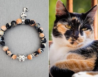 Calico Cat Bracelet | Cat Bracelet | Cat lover gift | Cat memorial bracelet | Pet Bracelet | Cat charm bracelet | Cat jewelry  | Calico cat