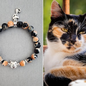 Calico Cat Bracelet | Cat Bracelet | Cat lover gift | Cat memorial bracelet | Pet Bracelet | Cat charm bracelet | Cat jewelry  | Calico cat